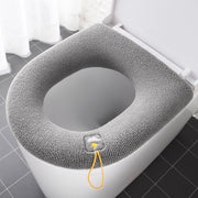 Thickened Toilet Seat Cushion | Washable Household Toilet Seat with Cartoon Handle Cover for Comfort & Style