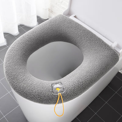 Thickened Toilet Seat Cushion | Washable Household Toilet Seat with Cartoon Handle Cover for Comfort & Style
