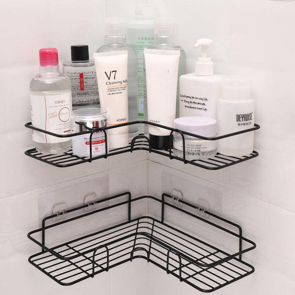 Bathroom Shelf Corner Frame Shower Wrought Iron Kitchen Accessories Storage Rack Holder Bathroom Shelves Bathroom Equipment - DE ZEN