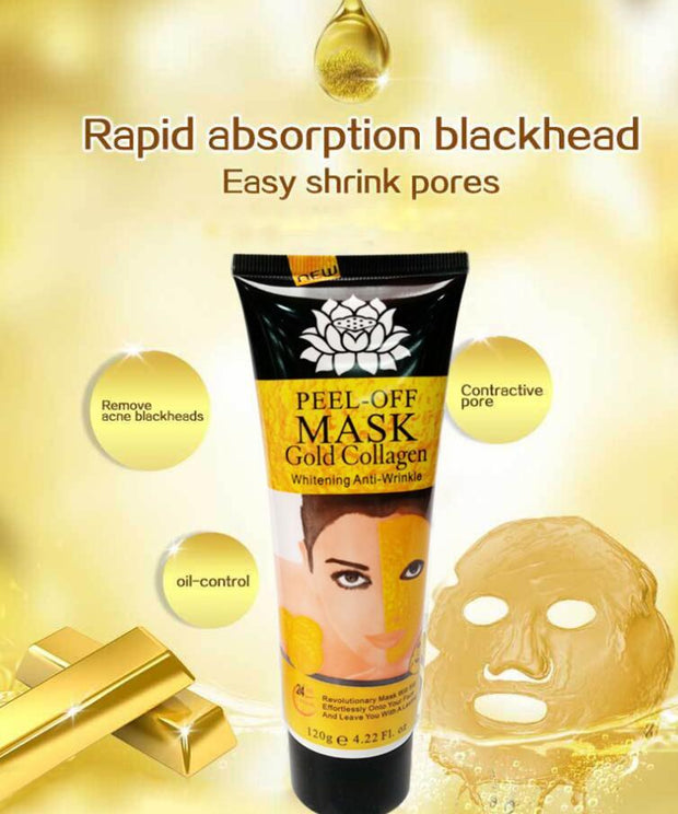 Gold Collagen Peel Off Mask | Anti-Aging, Hydrating, and Rejuvenating Face Mask for Glowing Skin
