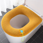Thickened Toilet Seat Cushion | Washable Household Toilet Seat with Cartoon Handle Cover for Comfort & Style
