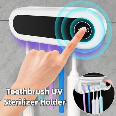 Wall Mounted Toothbrush Holder Smart Toothbrush UV Sterilizer Holder Toothpaste Dispenser Squeezer For Bathroom Accessories - DE ZEN