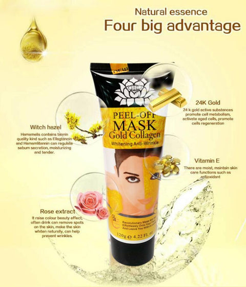 Gold Collagen Peel Off Mask | Anti-Aging, Hydrating, and Rejuvenating Face Mask for Glowing Skin