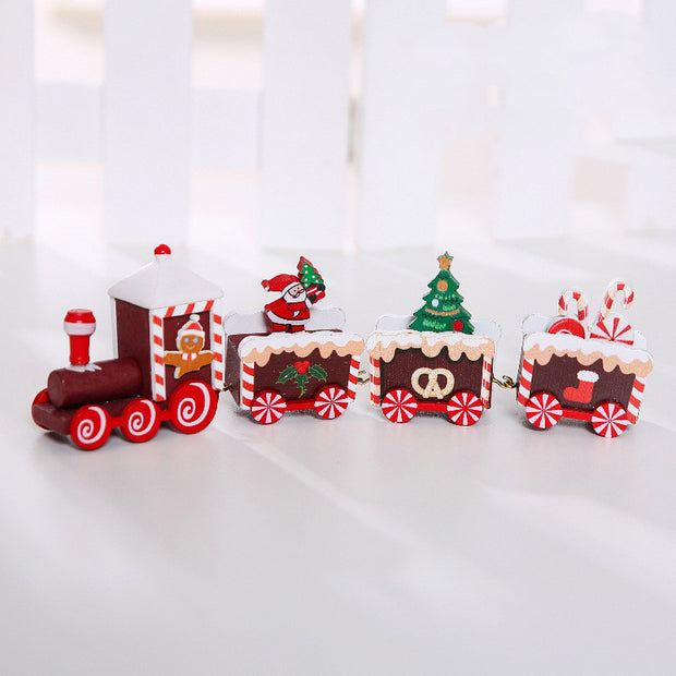 Weihnachtszug-Dekorationen aus Holz | Festliche Weihnachtszug-Dekoration und handgefertigte Holzornamente