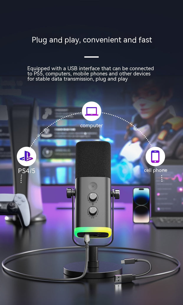 Dynamic Noise Reduction Multifunctional Microphone – Clear Sound, High-Performance, Versatile Use
