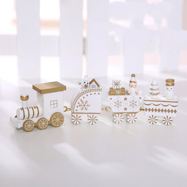 Weihnachtszug-Dekorationen aus Holz | Festliche Weihnachtszug-Dekoration und handgefertigte Holzornamente