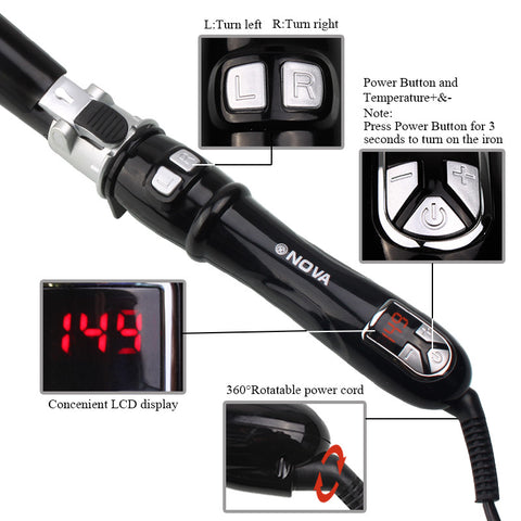 Rotating Curling Iron | Automatic Hair Curler & 30s Instant Heat Auto Hair Waver for Effortless Styling