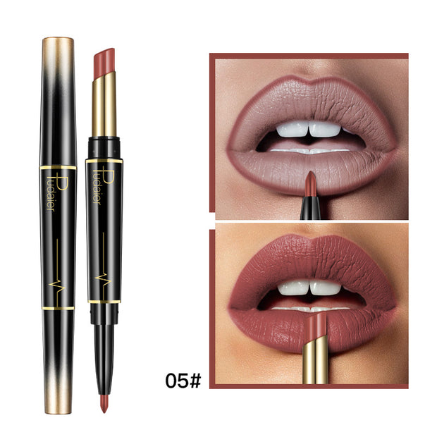 Double Lipstick Lip Liner | Dual-Ended Lip Liner & Lipstick for Defined Lips & Bold Color