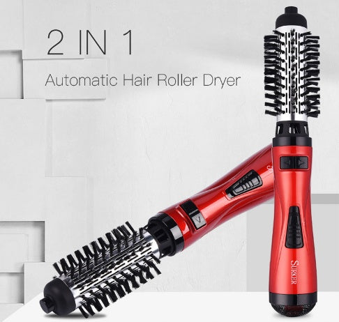 Professional Hair Dryer & Rotary Brush | 2-in-1 Multifunction Hair Curler & Curling Iron Wand Styling Tool