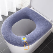 Thickened Toilet Seat Cushion | Washable Household Toilet Seat with Cartoon Handle Cover for Comfort & Style