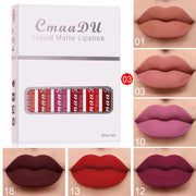 6 Boxes of Matte Non-Stick Cup Waterproof Lipstick