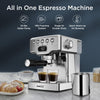 Geek Chef Espresso Machine, 20 Bar Espresso Machine With Milk Frother For Latte, Cappuccino, Macchiato, For Home Espresso Maker, 1.8L Water Tank, Stainless Steel, Ban On Amazon - DE ZEN