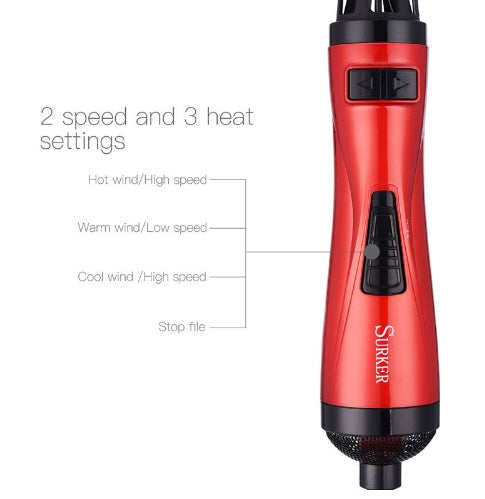 Professional Hair Dryer & Rotary Brush | 2-in-1 Multifunction Hair Curler & Curling Iron Wand Styling Tool