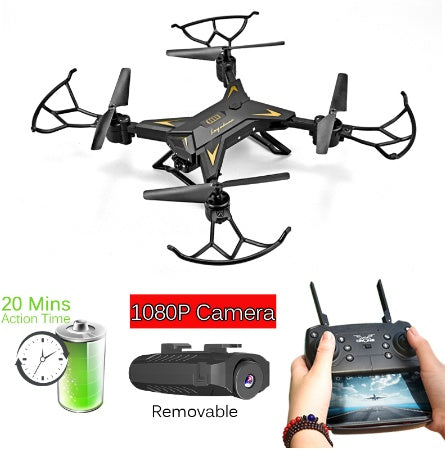 T-Rex RC Helicopter Drone - Foldable Quadcopter with 1080P HD Camera