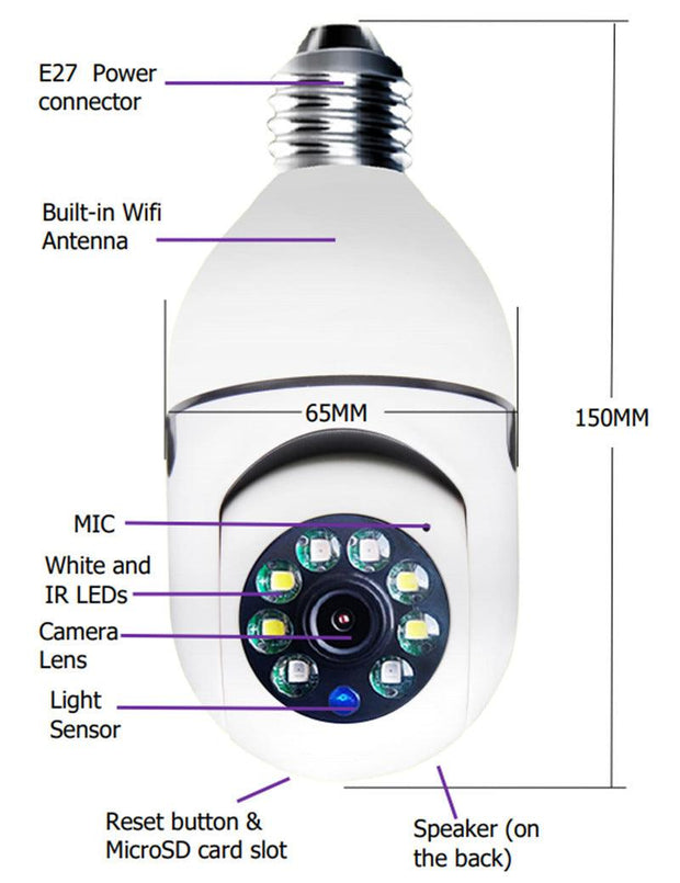 WiFi Camera 1080P Bulb
