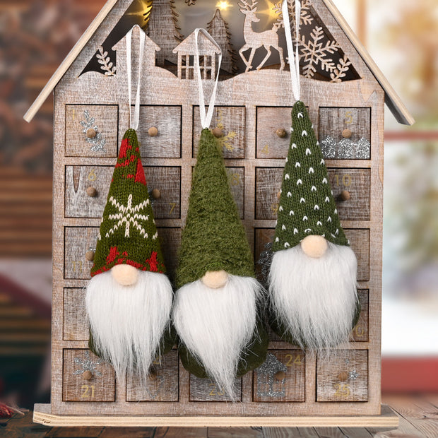 Weihnachtsdekorationen aus Strickanhängern | Festliche Weihnachtsdekorationen für Baum und Heimdekoration