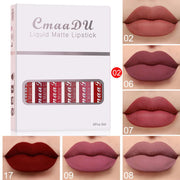 6 Boxes of Matte Non-Stick Cup Waterproof Lipstick