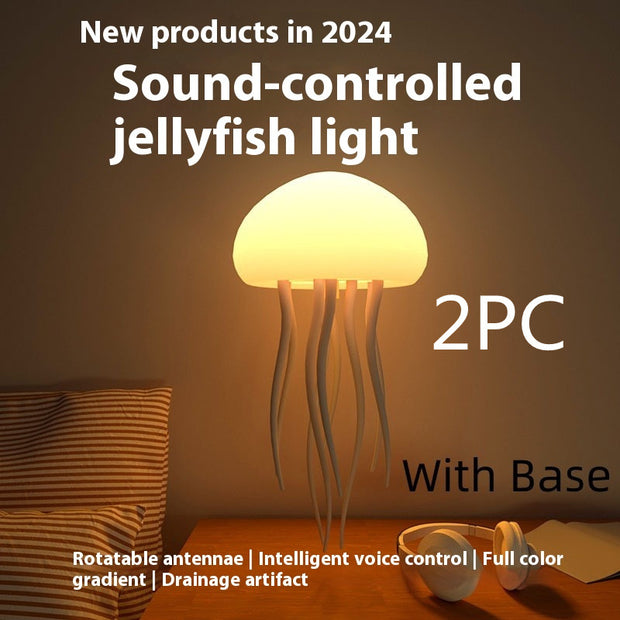Quallen-Stimmungslampe – LED-Quallen-Nachtlicht, tragbare intelligente Tischlampe als Nachttisch- und Schreibtischdekoration