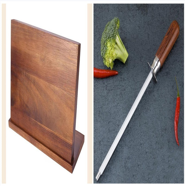 Solid Wood Magnetic Knife Holder | Multifunctional Kitchen Storage for Easy Access & Organization