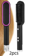 New 2 In 1 Hair Straightener Hot Comb Negative Ion Curling Tong Dual-purpose Electric Hair Brush - DE ZEN