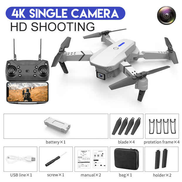 E88 Drone - Foldable 4K Dual Camera Quadcopter with Remote Control & WiFi FPV